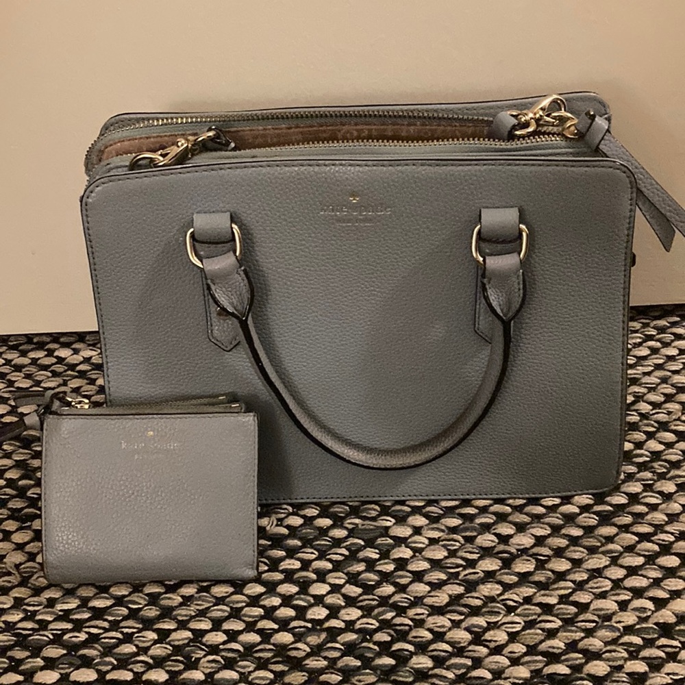 Kate spade medium tote bag with strap and matching wallet